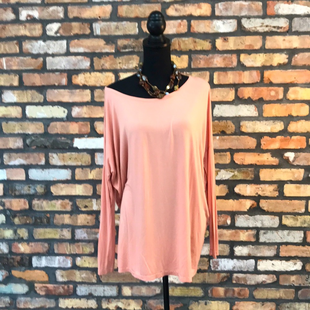 Pinko Peach Long Sleeve Blouse - Size Medium